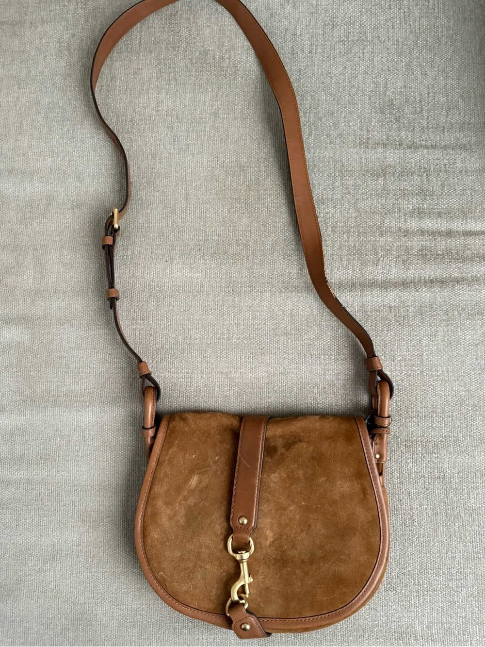 Michael Kors Leather Riding Suede Leather Crossbody Bag